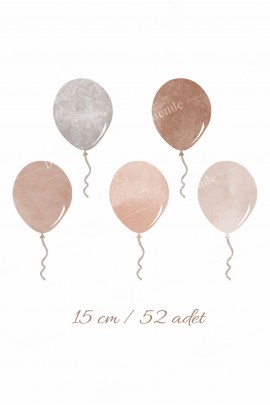 Brown Balonlar Çocuk Odası Duvar Stickerı